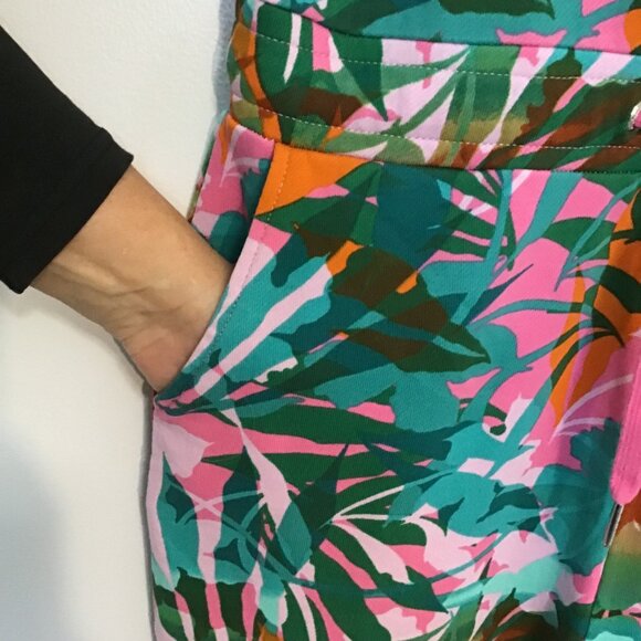 Juicy Couture Tropical Palm Print Sleeveless Zip Front Tank Jumpsuit Size M - Picture 4 of 13